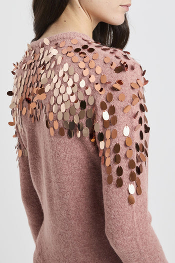 Pullover a manica lunga con paillettes - 7