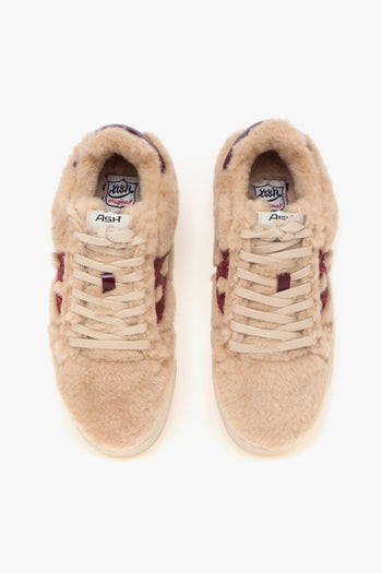 Sneaker in ecopelliccia con inserti in glitter e pelle - 5