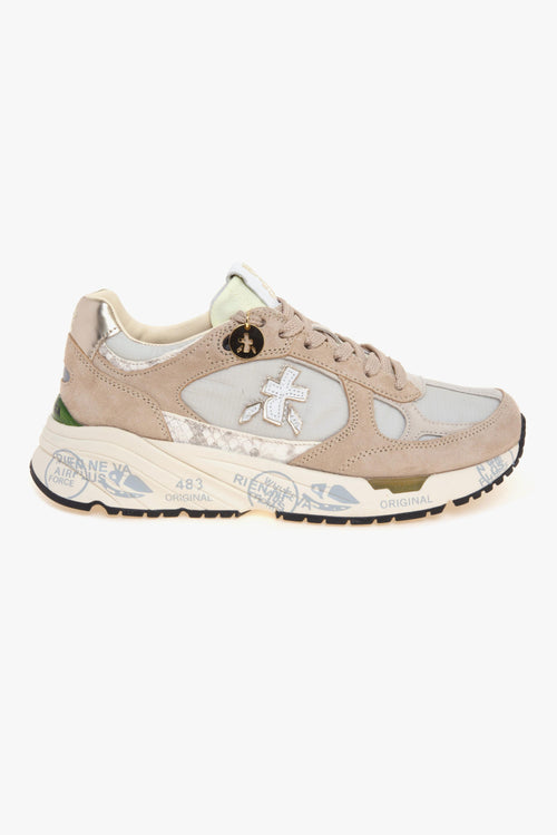 Sneaker Mase-d in camoscio e tessuto tecnico con inserto in pitone tono su tono