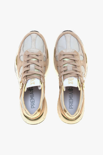 Sneaker Mase-d in camoscio e tessuto tecnico con inserto in pitone tono su tono - 5