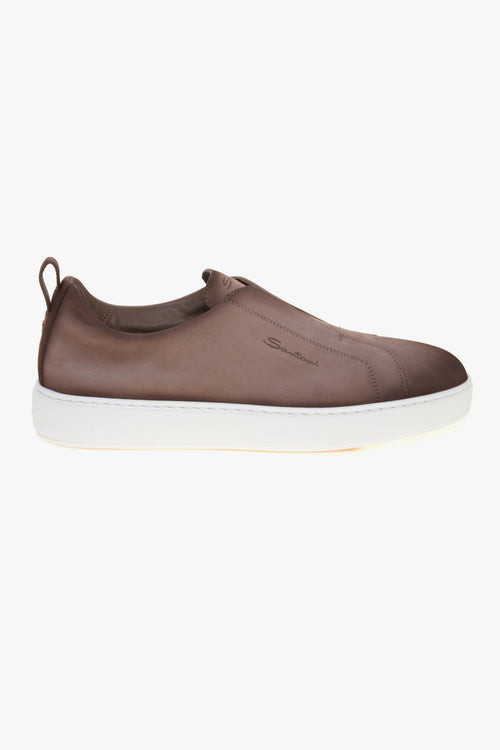 Sneaker slip-on in nabuck anticato