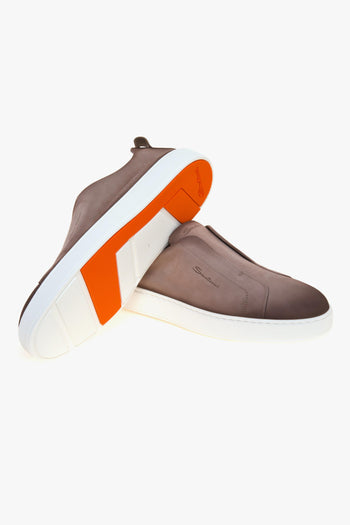 Sneaker slip-on in nabuck anticato - 4
