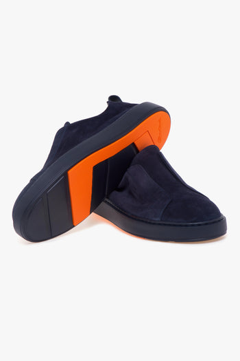 Sneaker slip-on in camoscio con suola tono su tono - 4