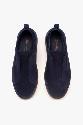 Sneaker slip-on in camoscio con suola tono su tono - 5