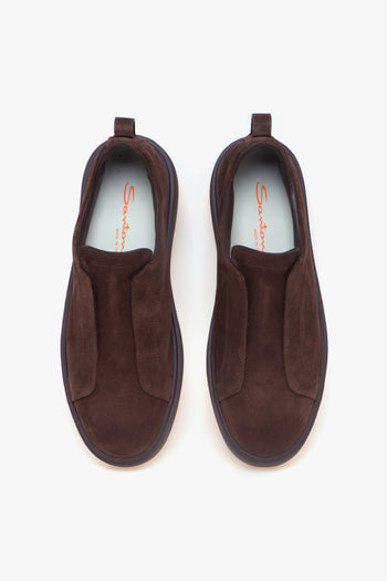 Sneaker slip-on in camoscio con suola tono su tono - 5