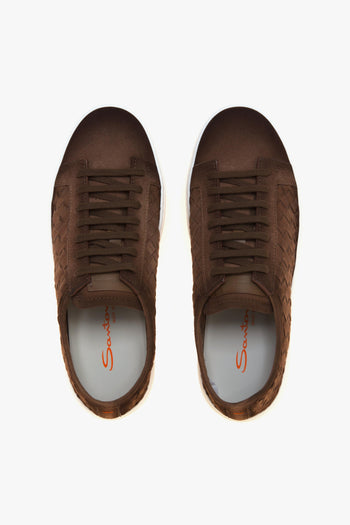 Sneaker in camoscio seta intrecciato - 5