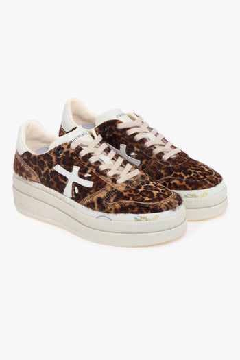 Sneaker Micol in cavallino maculato con maxi platform - 2