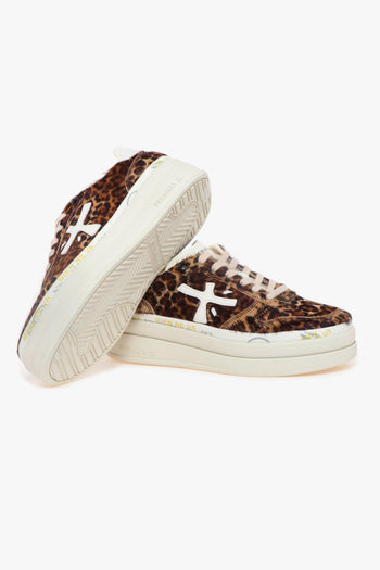 Sneaker Micol in cavallino maculato con maxi platform - 4