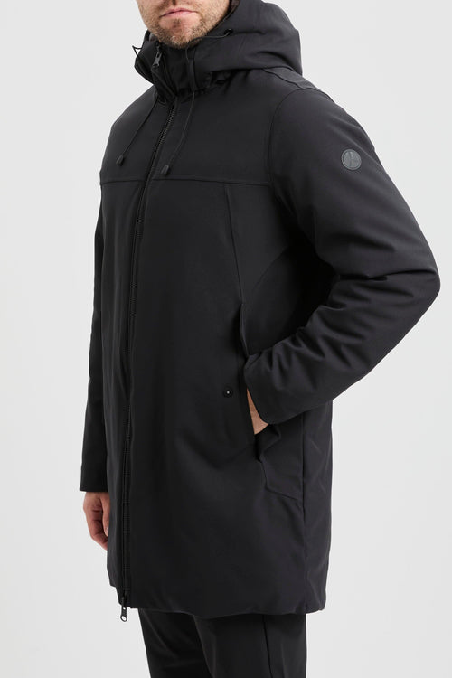 Giaccone in tessuto tecnico con cappuccio