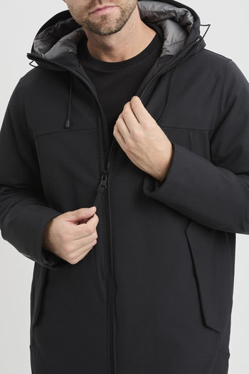 Giaccone in tessuto tecnico con cappuccio - 7