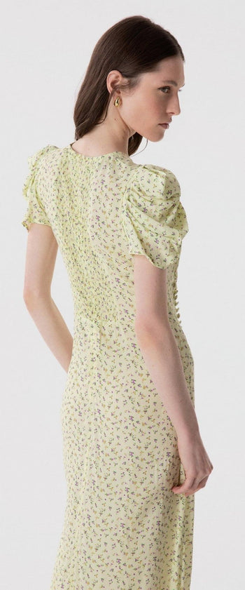 Abito midi Kristel in viscosa con drappeggio e stampa Jasmin - 4