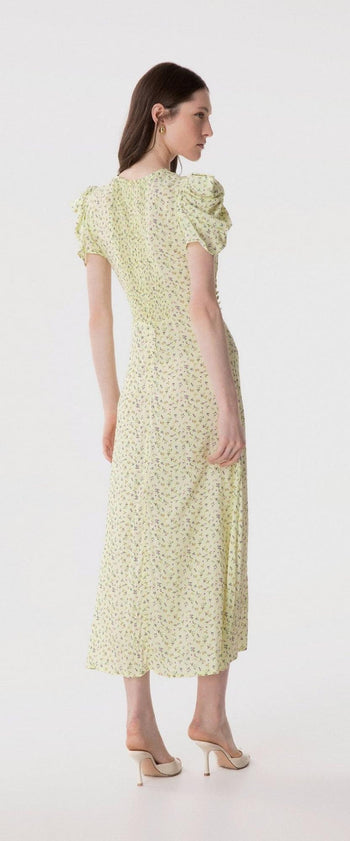 Abito midi Kristel in viscosa con drappeggio e stampa Jasmin - 5