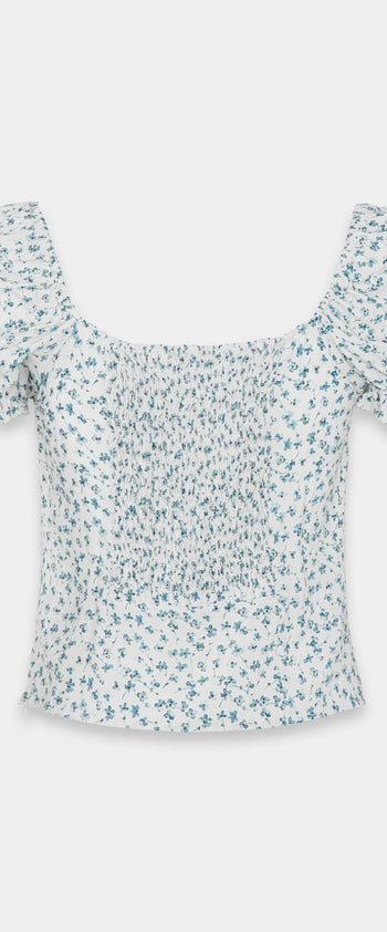 Top Letizia in crepe con mezza manica e volant - 7