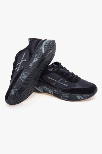 Sneaker Moe Run in camoscio e tessuto - 4