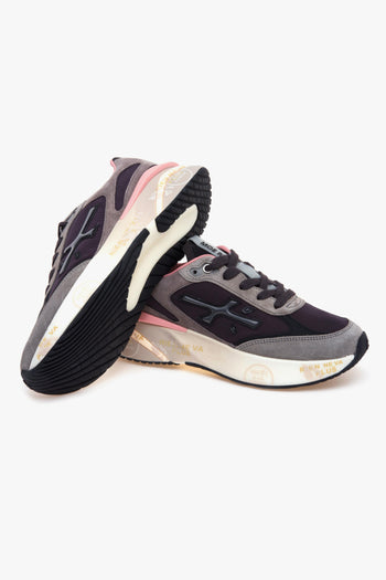 Sneaker Moe Run in camoscio e tessuto - 4