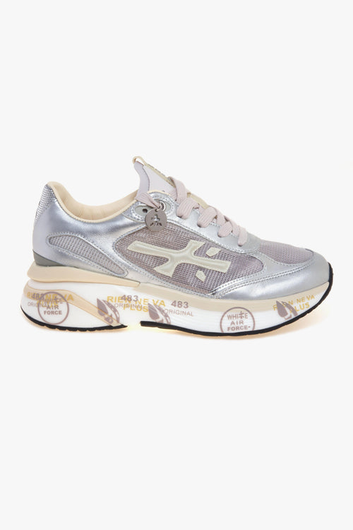 Sneaker MOERUN in pelle laminata e tessuto tecnico retinato