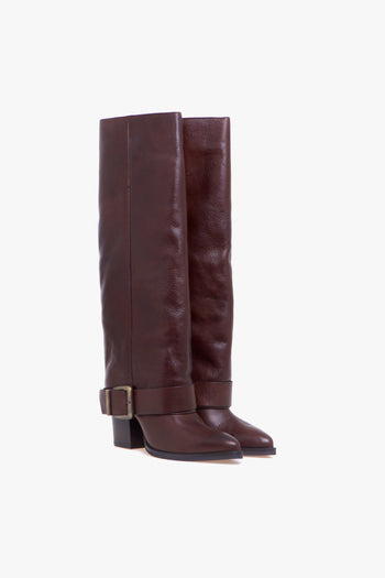 Stivale in pelle con risvolto e cinturino - 2