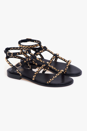 Sandalo Pandora in pelle con doppio cinturino regolabile e borchie - 2