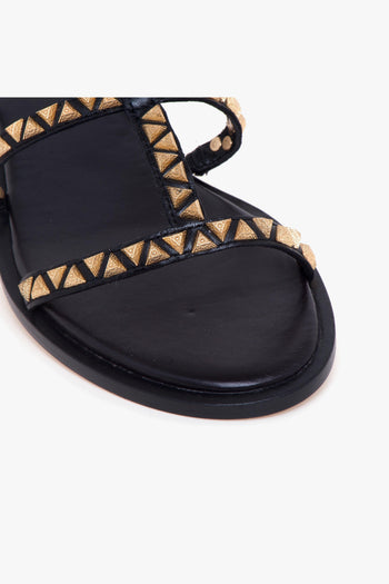 Sandalo Pandora in pelle con doppio cinturino regolabile e borchie - 4