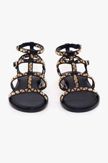 Sandalo Pandora in pelle con doppio cinturino regolabile e borchie - 5