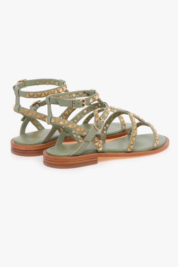 Sandalo Pandora in pelle con doppio cinturino regolabile e borchie - 3