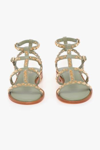 Sandalo Pandora in pelle con doppio cinturino regolabile e borchie - 5