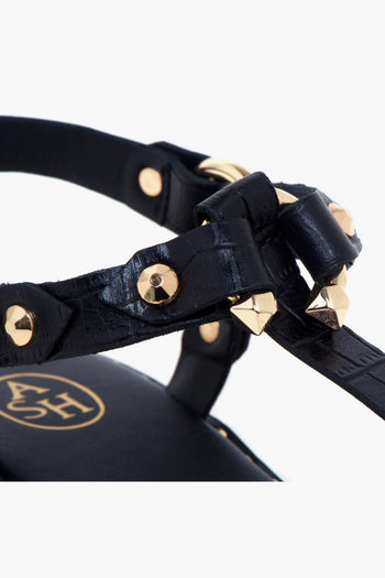 Sandalo basso Patsy in pelle stampa cocco con borchie - 4