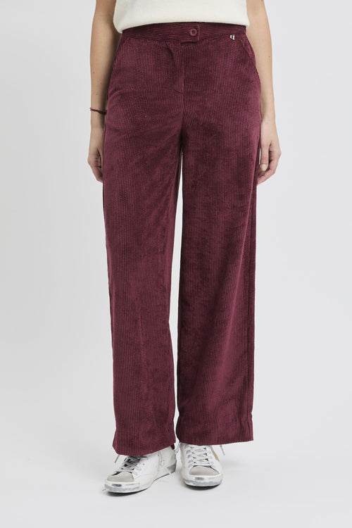 Pantalone a palazzo in velluto a costine