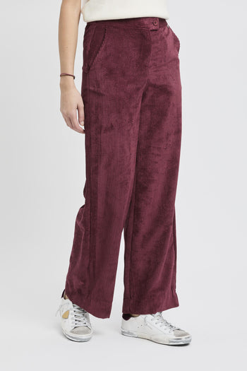 Pantalone a palazzo in velluto a costine - 4