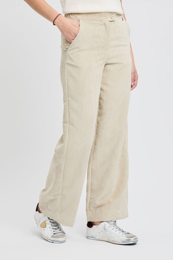 Pantalone a palazzo in velluto a costine - 4