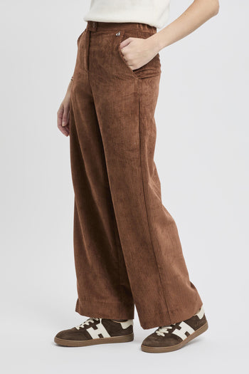 Pantalone a palazzo in velluto a costine - 3