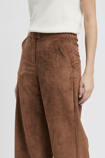 Pantalone a palazzo in velluto a costine - 4