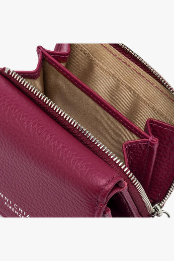 Mini portafoglio in pelle martellata - 4