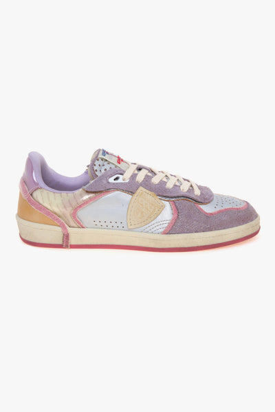 Sneaker Pgal special edition in camoscio e pelle con inserti plexy ARGENTO - LILLA