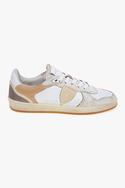Sneaker basket Pgal in pelle con inserti in cracklè