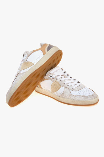 Sneaker basket Pgal in pelle con inserti in cracklè - 4