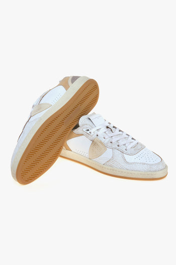 Sneaker basket Pgal in pelle con inserti in cracklè - 4
