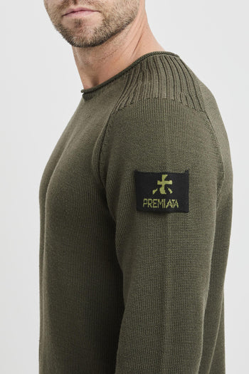 Maglia a girocollo in lana con logo ricamato - 5