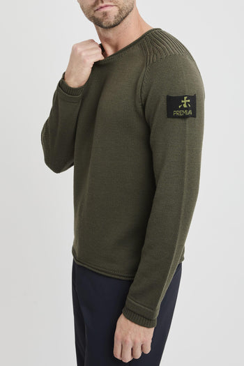 Maglia a girocollo in lana con logo ricamato - 6