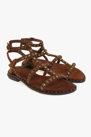 Sandalo flat Precious in camoscio con borchie - 2