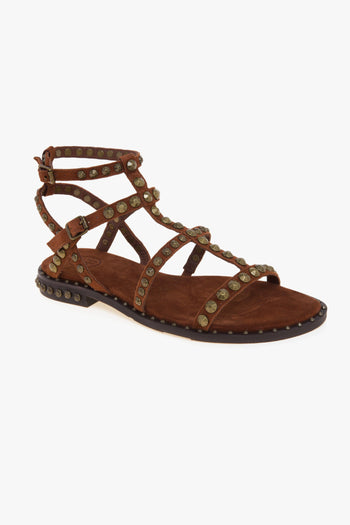 Sandalo flat Precious in camoscio con borchie - 4