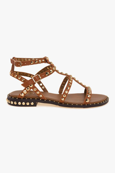 Sandalo flat Precious in pelle con borchie