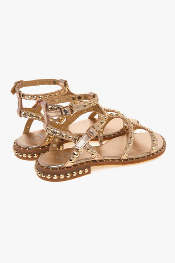 Sandalo flat Precious in pelle laminata con borchie - 3