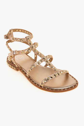 Sandalo flat Precious in pelle laminata con borchie - 4