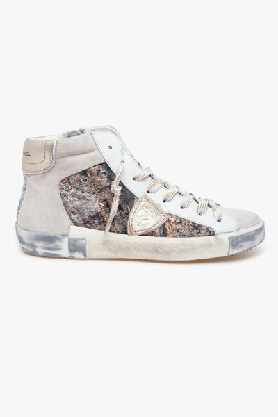 Sneaker Prsx in camoscio e tessuto jacquarda