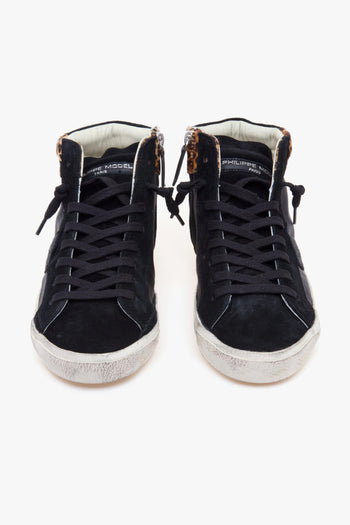 Sneaker alta PRSX in pelle e cavallino maculato - 5