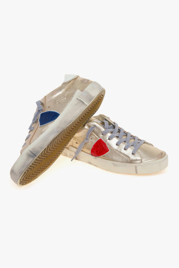 Sneaker Prsx in pelle laminata con scudo bicolore - 4