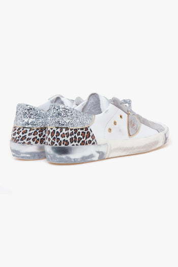 Sneaker Prsx in pelle e glitter con tallone maculato - 3