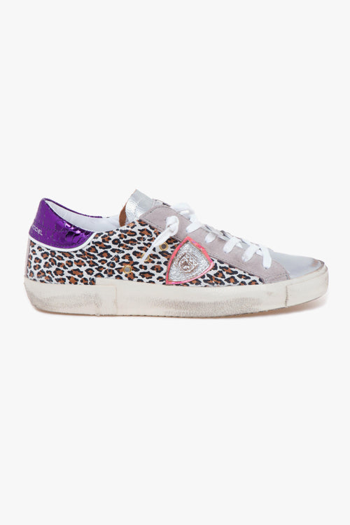 Sneaker Prsx in pelle laminata con lato maculato