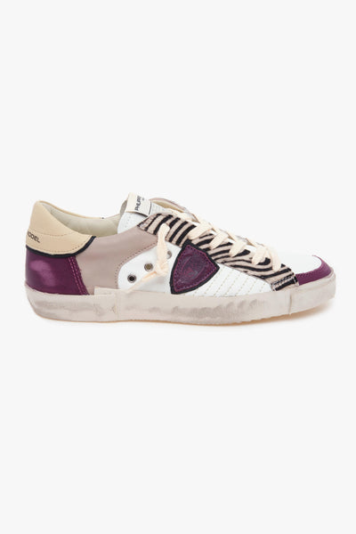 Sneaker PRSX in pelle con inserti cavallino zebrato
